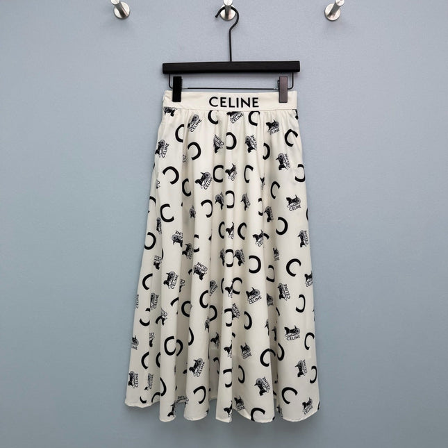 CELINE 26S PATTERNED SKIRT 403