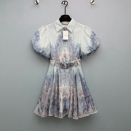 ZIMMERMANN 26S PUFF SLEEVE SHIRT DRESS STYLE 100