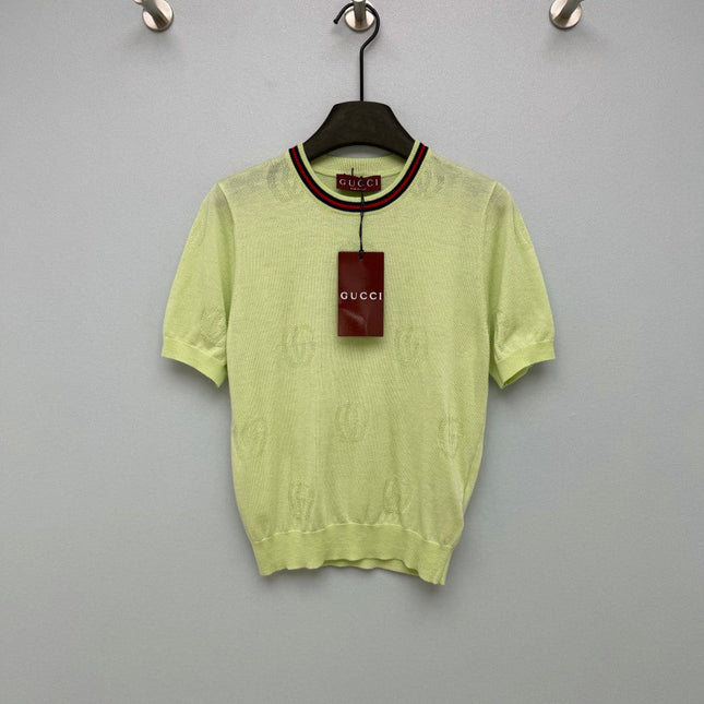 GUCCI 26S SHORT-SLEEVE KNIT SWEATER 389
