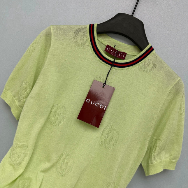 GUCCI 26S SHORT-SLEEVE KNIT SWEATER 389