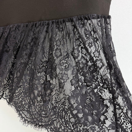 MONCLER 26S SHORT-SLEEVE LACE HEM MIDI DRESS 682