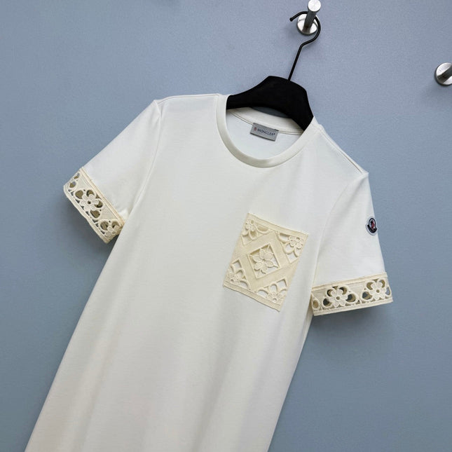 MONCLER 26S LACE-TRIM T-SHIRT DRESS 704