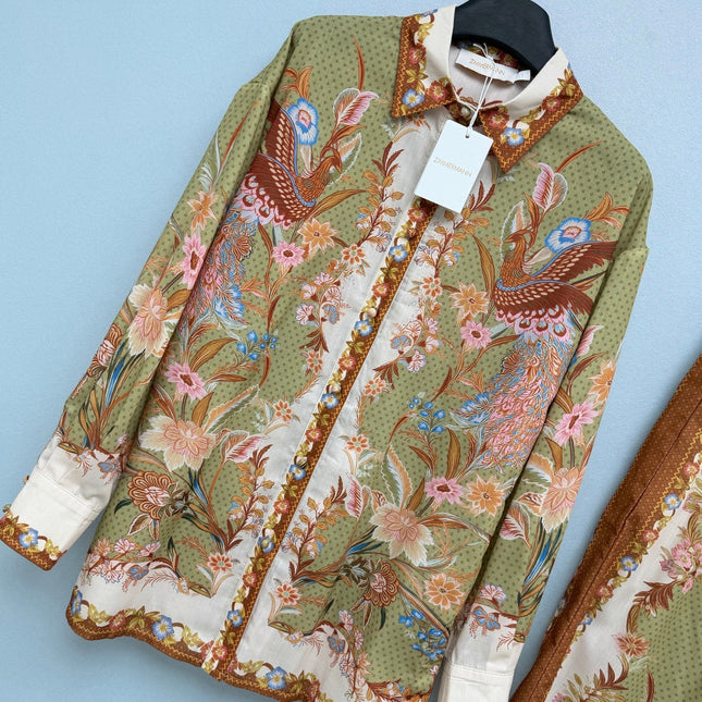 ZIMMERMANN 26S SHIRT AND SHORTS SET STYLE 77