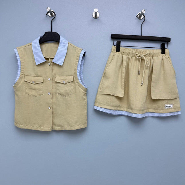 MIUMIU 26S TOP AND SKIRT SET STYLE 1084