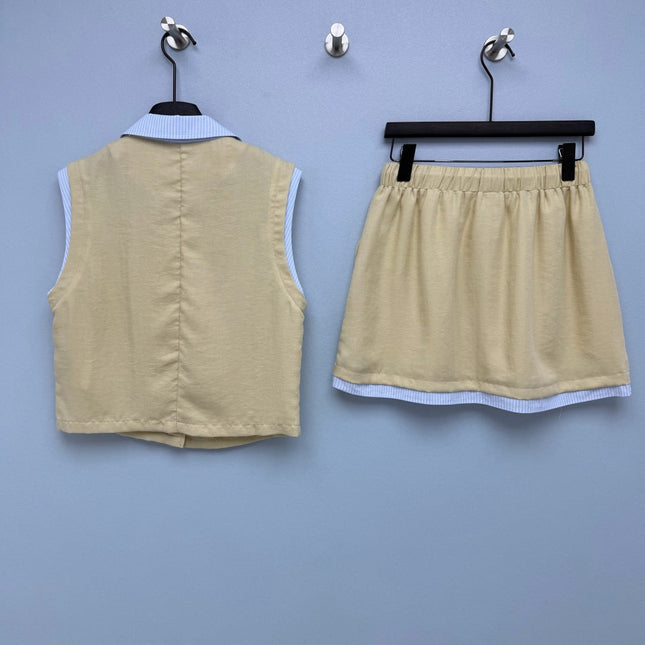 MIUMIU 26S TOP AND SKIRT SET STYLE 1084