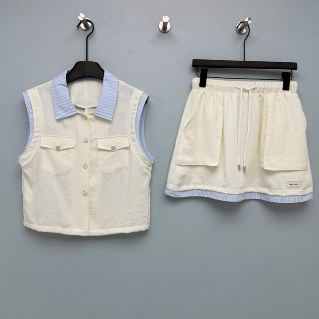 MIUMIU 26S TOP AND SKIRT SET STYLE 1083