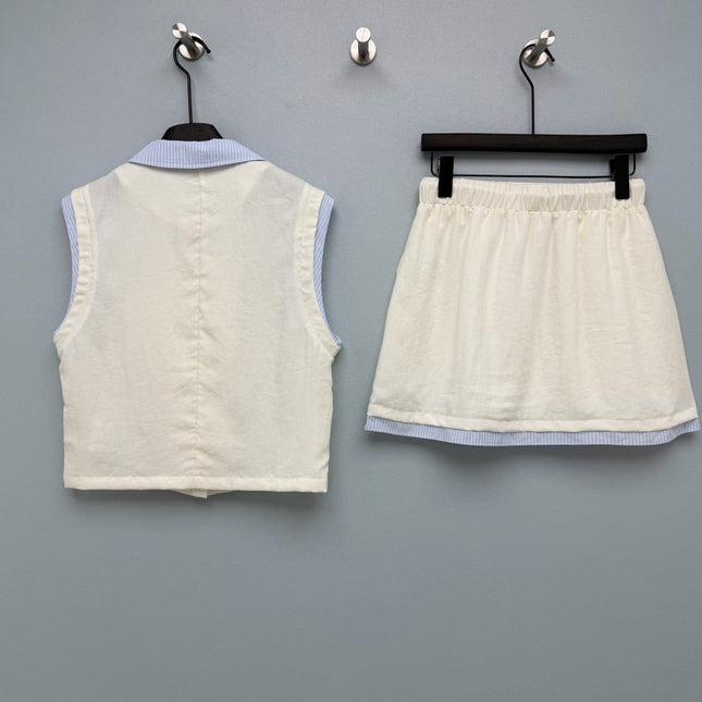 MIUMIU 26S TOP AND SKIRT SET STYLE 1083