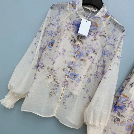 ZIMMERMANN 26S PATTERNED TOP AND SKIRT SET STYLE 24