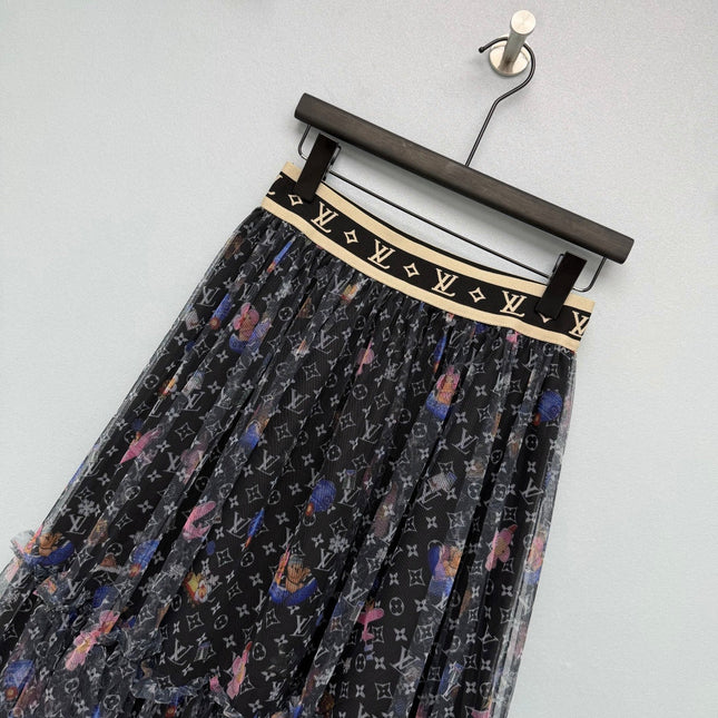 LV 26S PATTERNED CHIFFON SKIRT STYLE 170
