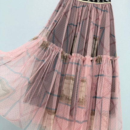 LV 26S PATTERNED CHIFFON SKIRT STYLE 169