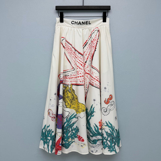 CHANEL 26S PATTERNED MIDI SKIRT STYLE 1122