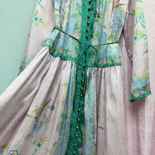 ZIMMERMANN 26 FLORAL PRINT LONG SLEEVE MIDI DRESS STYLE 226