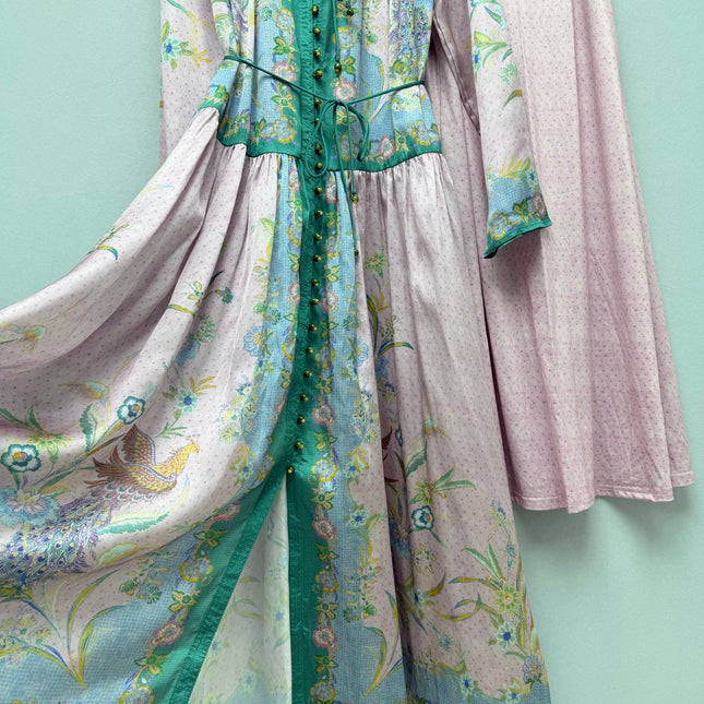 ZIMMERMANN 26 FLORAL PRINT LONG SLEEVE MIDI DRESS STYLE 226