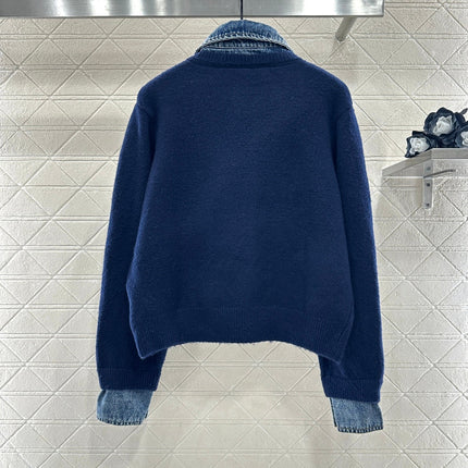 MIUMIU KNIT JACKET WITH DENIM STYLE 737