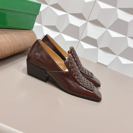 BOTTEGA VENETA 26S VENTURA LOAFERS 40 MM IN BROWN INTRECCIATO CALFSKIN