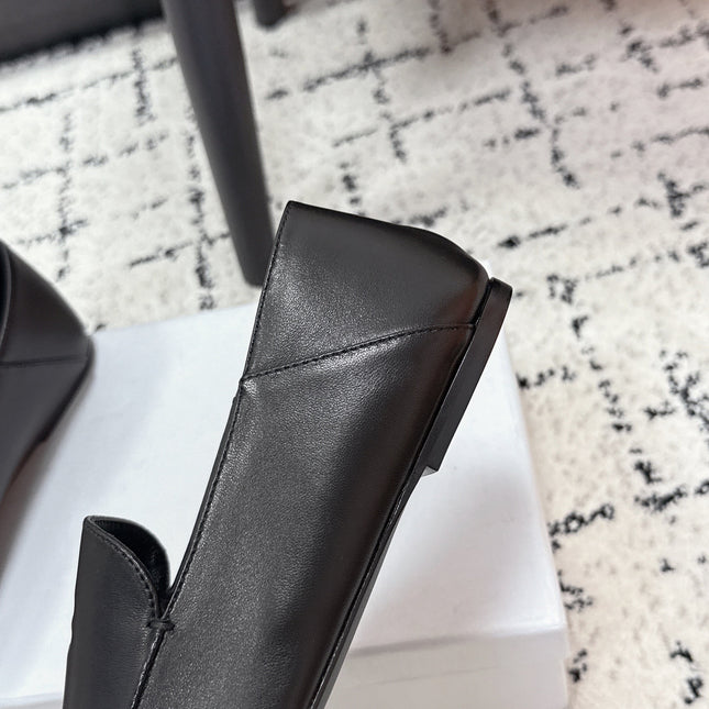CELINE 26S AURA TRIOMPHE LOAFERS IN BLACK LAMBSKIN