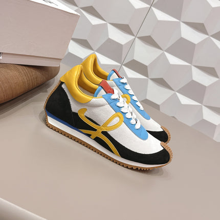 LOEWE 26S FLOW RUNNER SNEAKER IN MULTICOLOR SUEDE AND CALFSKIN STYLE 4