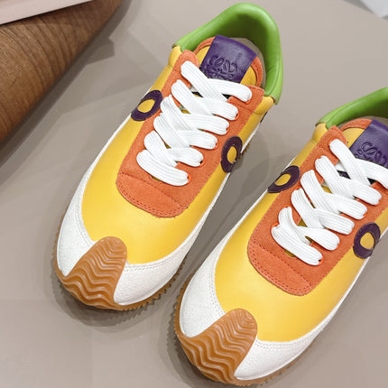 LOEWE 26S FLOW RUNNER SNEAKER IN MULTICOLOR CALFSKIN AND SUEDE STYLE 5