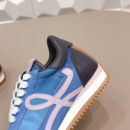 LOEWE 26S FLOW RUNNER SNEAKER IN BLUE SUEDE AND CALFSKIN STYLE 1