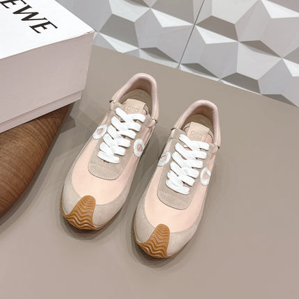 LOEWE 26S FLOW RUNNER SNEAKER IN LIGHT BEIGE SUEDE AND CALFSKIN