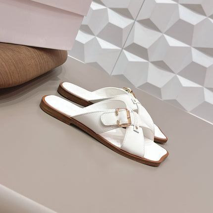 CHLOÉ 26S SANDALS IN WHITE CALFSKIN