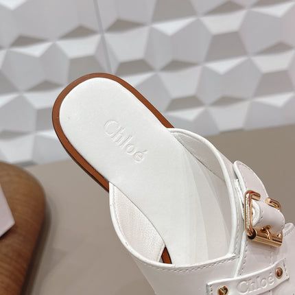 CHLOÉ 26S SANDALS IN WHITE CALFSKIN
