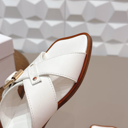 CHLOÉ 26S SANDALS IN WHITE CALFSKIN