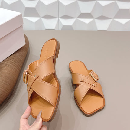 CHLOÉ 26S SANDALS IN LIGHT BROWN CALFSKIN