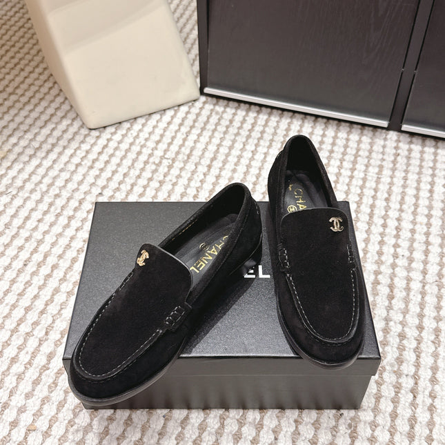 CHANEL 26S LOAFERS IN BLACK SUEDE