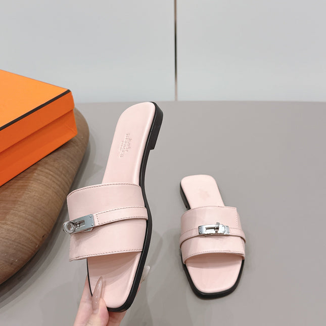 HM 26S GIULIA SANDAL IN LIGHT PINK CALFSKIN SILVER HARDWARE