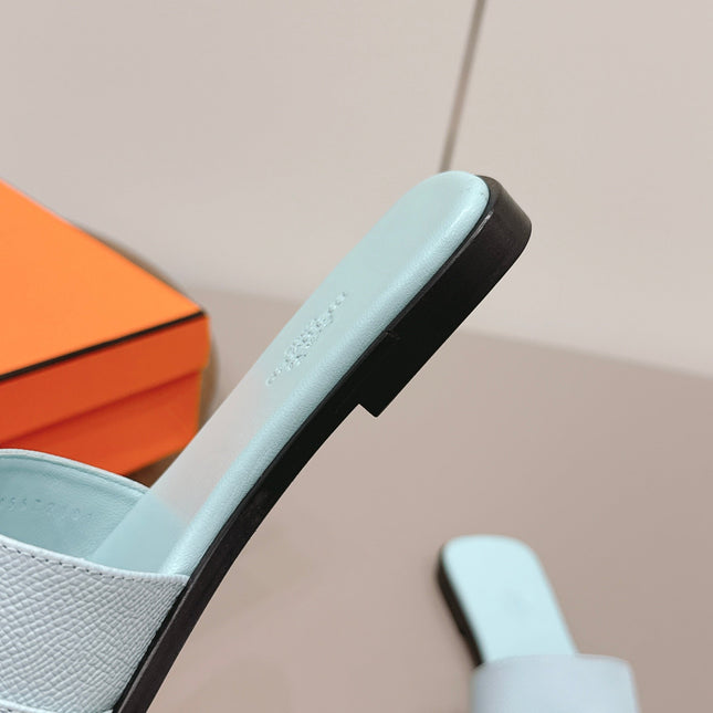 HM 26S GIULIA SANDAL IN ICE BLUE EPSOM CALFSKIN SILVER HARDWARE