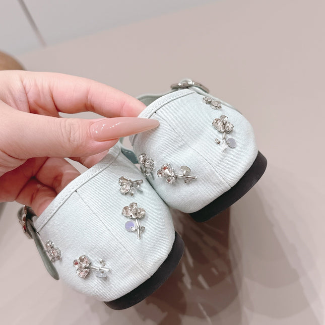 MIUMIU 26S MARY JANE BALLET FLATS IN WHITE FABRIC CRYSTAL EMBELLISHED