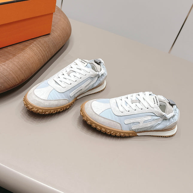 HM 26S BOUNCING SNEAKERS IN ICE BLUE NYLON AND LIGHT GREY SUEDE