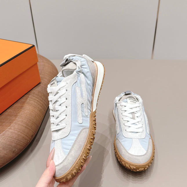 HM 26S BOUNCING SNEAKERS IN ICE BLUE NYLON AND LIGHT GREY SUEDE