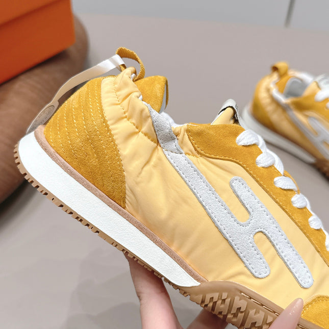 HM 26S BOUNCING SNEAKERS IN YELLOW NYLON AND SUEDE