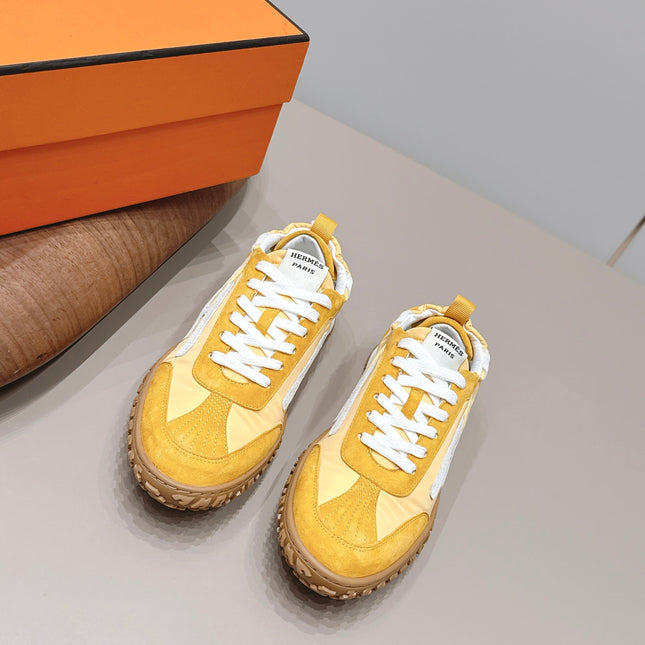 HM 26S BOUNCING SNEAKERS IN YELLOW NYLON AND SUEDE
