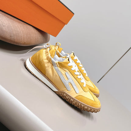 HM 26S BOUNCING SNEAKERS IN YELLOW NYLON AND SUEDE