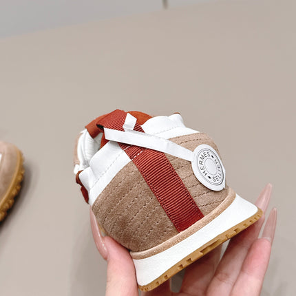 HM 26S BOUNCING SNEAKERS IN WHITE CALFSKIN AND BROWN SUEDE