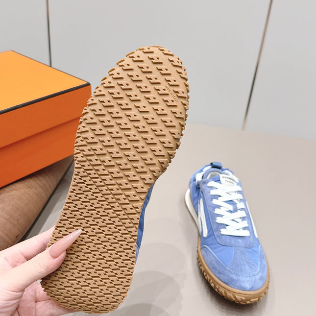 HM 26S BOUNCING SNEAKERS IN BLUE NYLON AND SUEDE