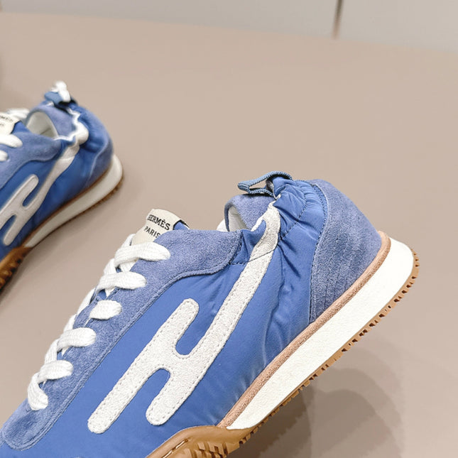 HM 26S BOUNCING SNEAKERS IN BLUE NYLON AND SUEDE