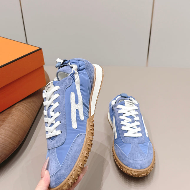 HM 26S BOUNCING SNEAKERS IN BLUE NYLON AND SUEDE