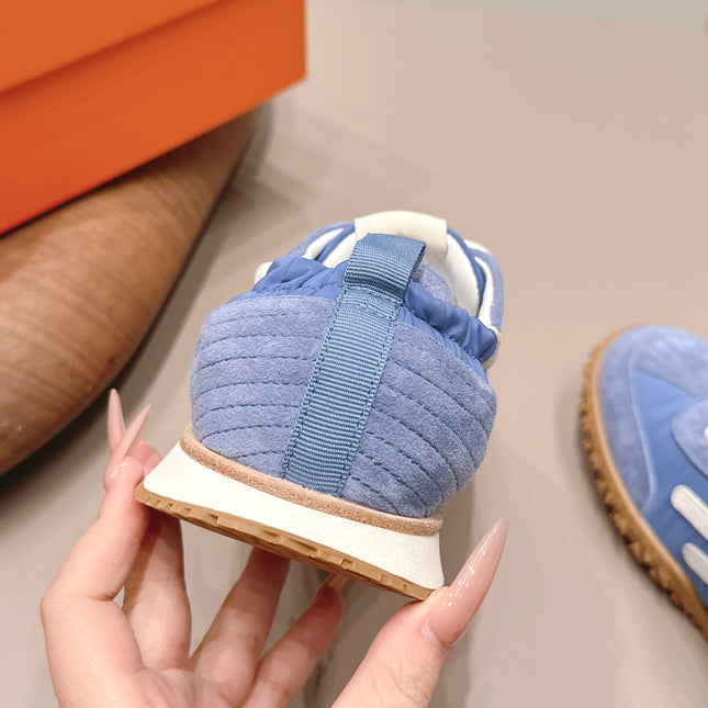 HM 26S BOUNCING SNEAKERS IN BLUE NYLON AND SUEDE