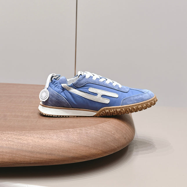 HM 26S BOUNCING SNEAKERS IN BLUE NYLON AND SUEDE