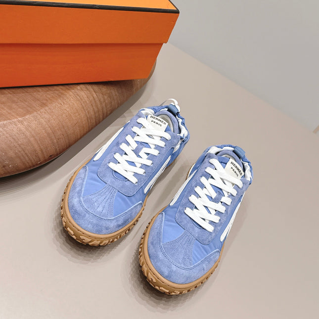 HM 26S BOUNCING SNEAKERS IN BLUE NYLON AND SUEDE