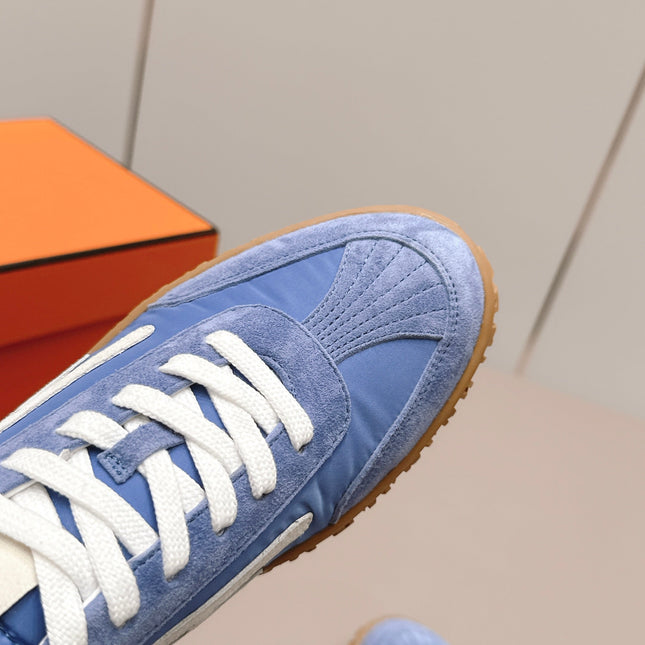 HM 26S BOUNCING SNEAKERS IN BLUE NYLON AND SUEDE