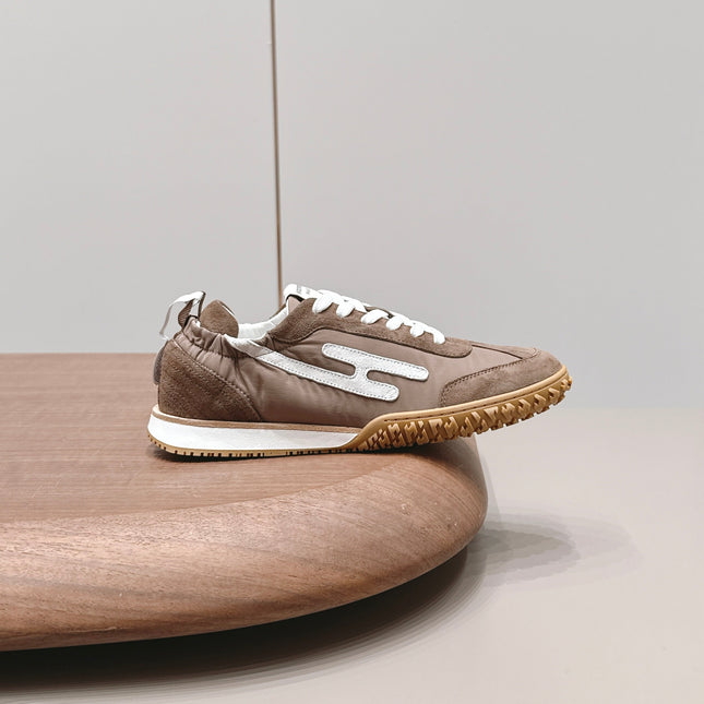 HM 26S BOUNCING SNEAKERS IN BROWN NYLON AND SUEDE