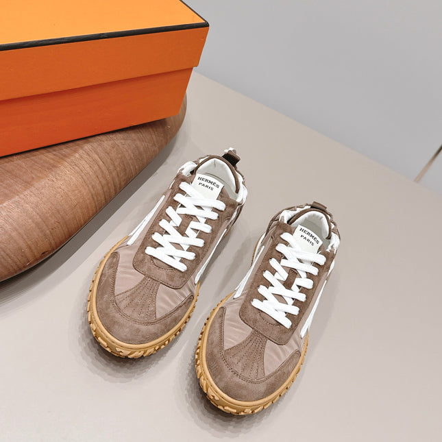 HM 26S BOUNCING SNEAKERS IN BROWN NYLON AND SUEDE