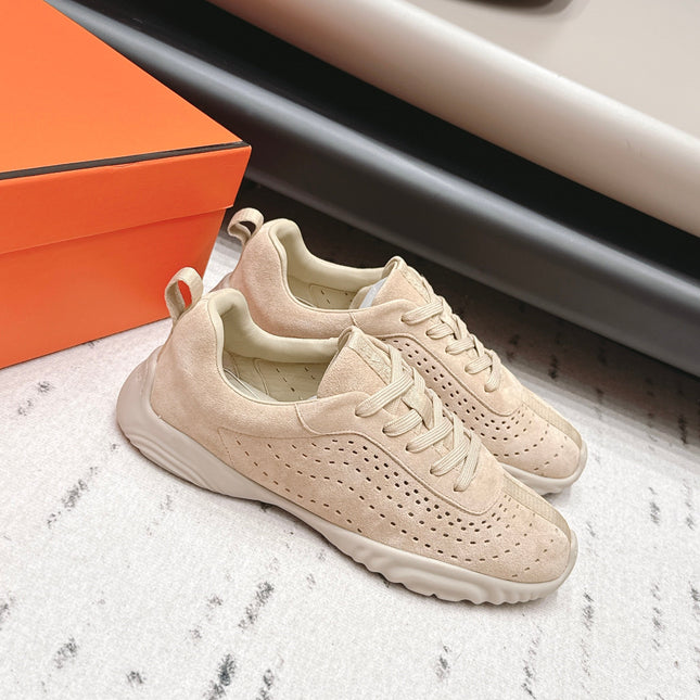 HM 26S TRAIL SNEAKERS IN BEIGE PERFORATED SUEDE