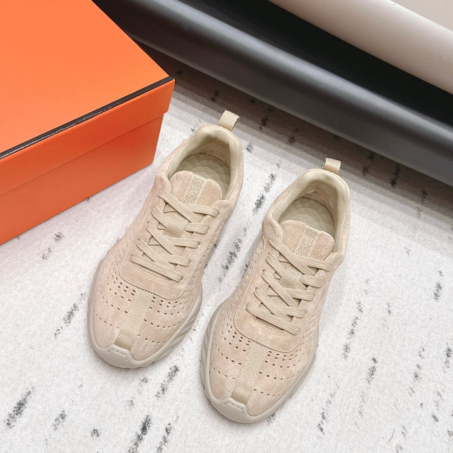 HM 26S TRAIL SNEAKERS IN BEIGE PERFORATED SUEDE
