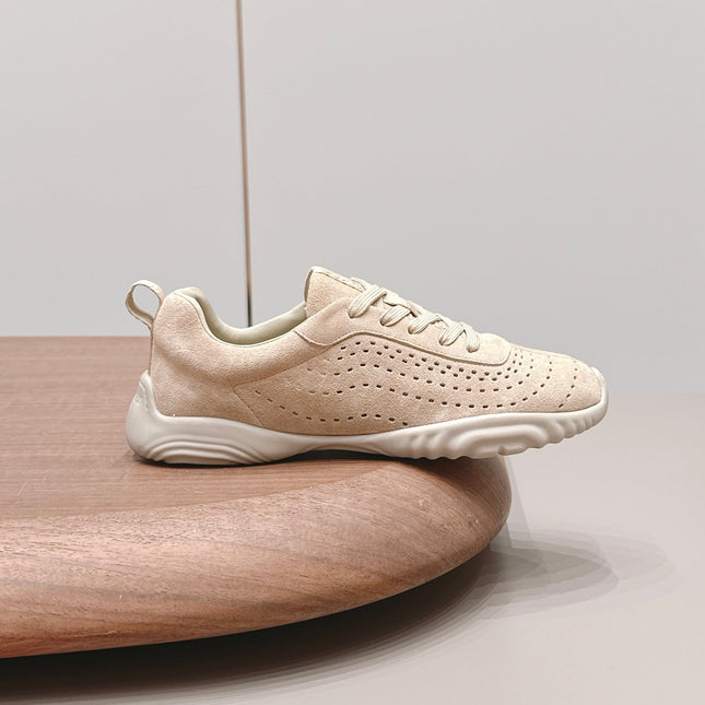 HM 26S TRAIL SNEAKERS IN BEIGE PERFORATED SUEDE